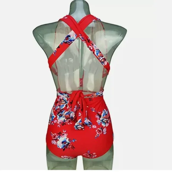 Cocoship Women Deep Cut High Waisted One Piece Swimsuit Multicolor Size XL 00014 - Picture 3 of 4